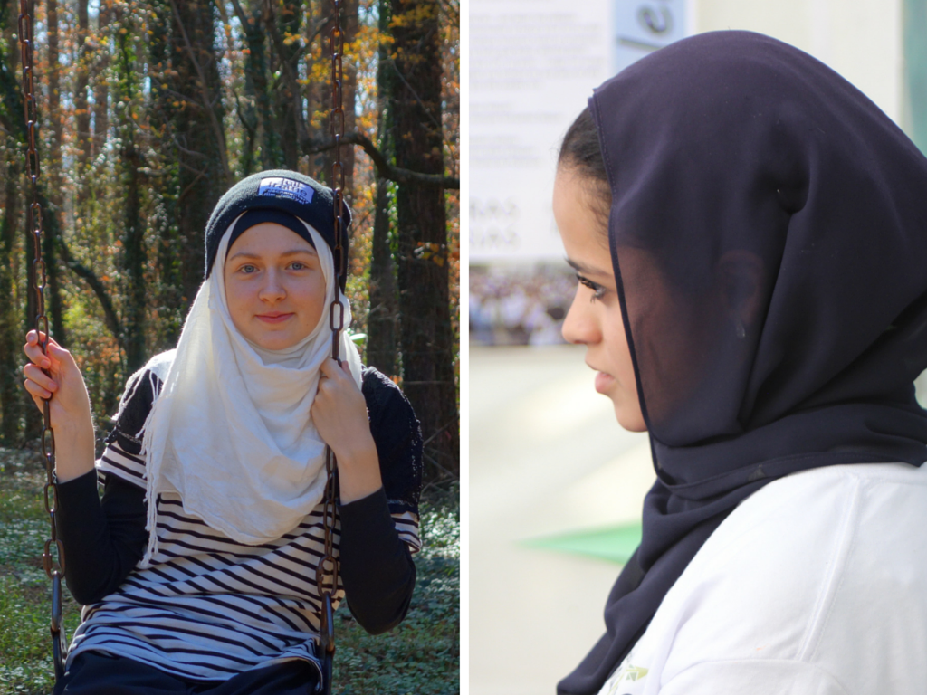 Photo: Left, Safiya Gallaghan, photo courtesy Safiya Gallaghan. Right, Reem Alfahad, photo by JohnFer Henao. 