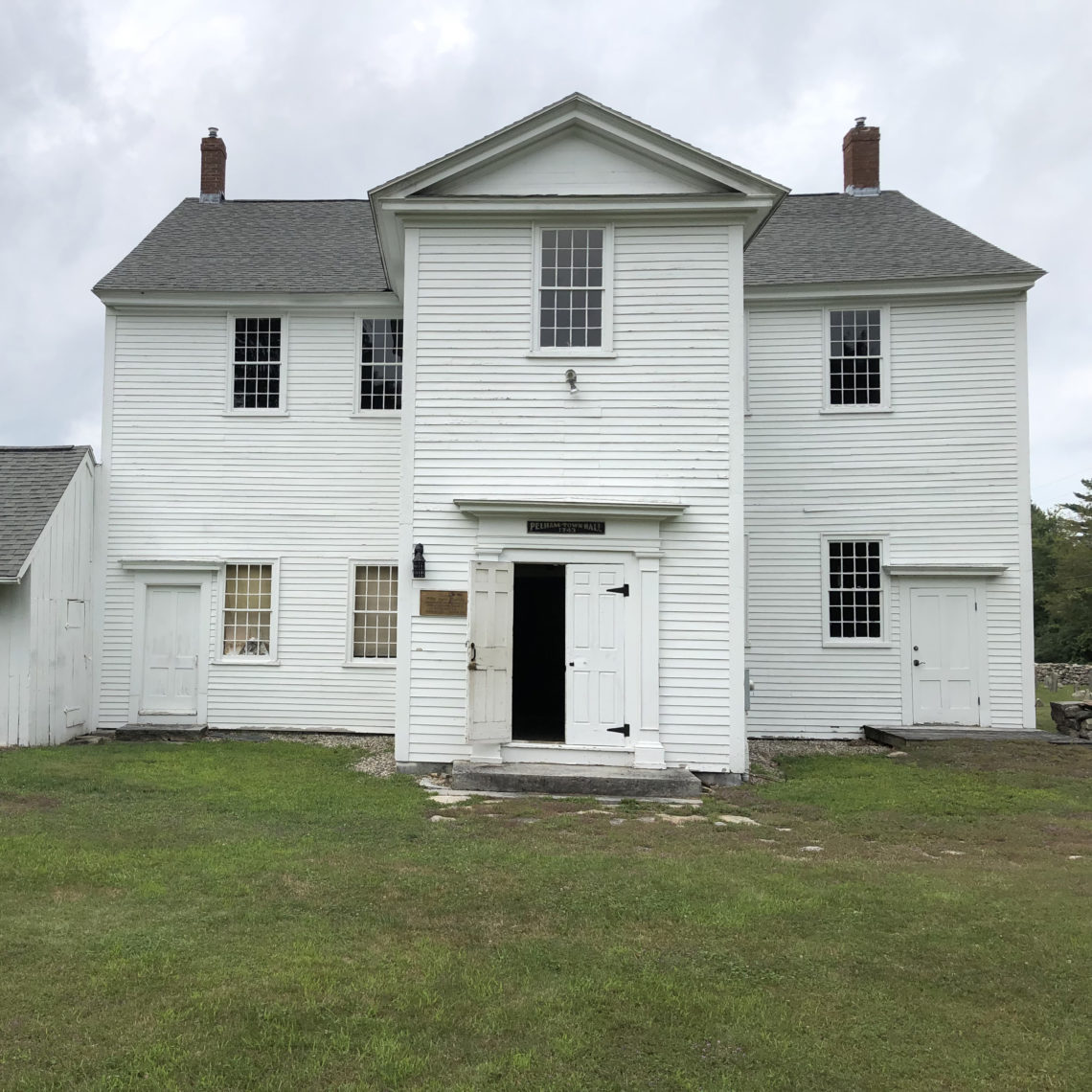 Pelham Town Hall, Pelham, Massachusetts, the site of meetings for the farmers’ protest movement that came to be called Shays’ Rebellion, in 1786-7.
